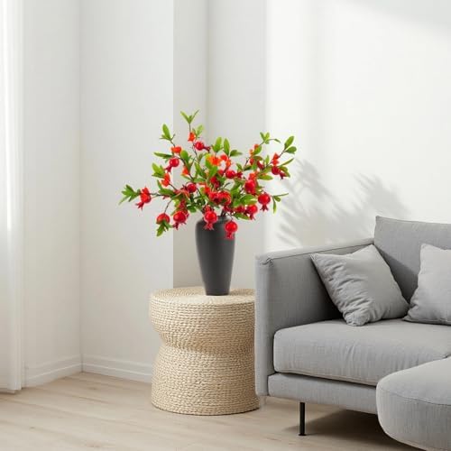 Lifelike Artificial Pomegranate Flower Decoration 4PCS 37 Inch