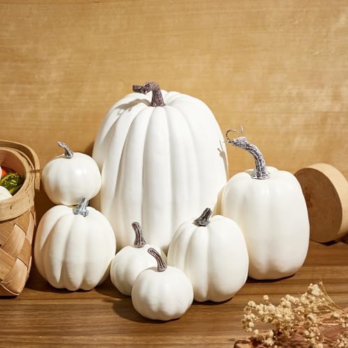 Halloween 7 Piece Artificial Pumpkin Decor Set