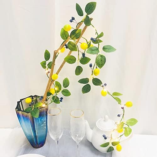 Lemon Blueberry Vine Garland with LED Lights 2 Pack
