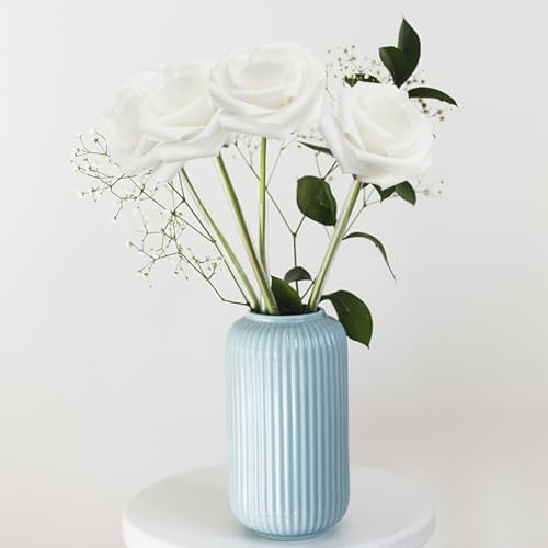 White Roses Artificial Flowers 100PCS for Wedding Decor