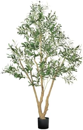 VEVOR 6FT Artificial Olive Tree with Realistic Fruits and Leaves