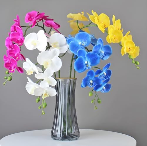 Htmeing 38 Inch Artificial Phalaenopsis Flowers Branches Real Touch