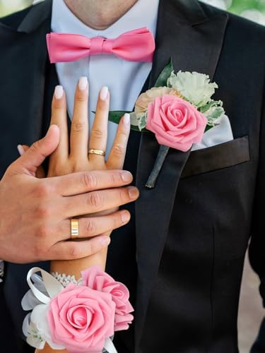 MACTING Artificial Pink Roses 30PCS Wedding Decor