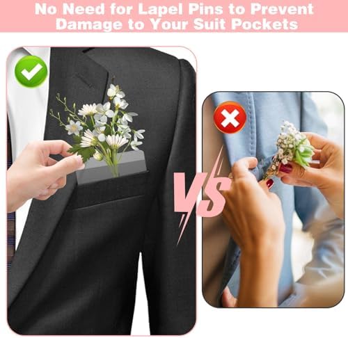 CANIPHA 20Pcs Clear Pocket Boutonniere Holder