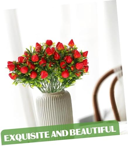 Generic Artificial Strawberry Flower Stem Decor