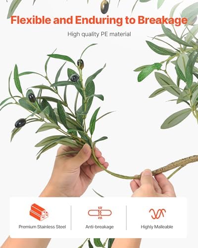 VEVOR 6FT Artificial Olive Tree with Realistic Fruits and Leaves