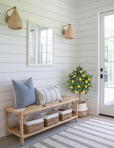 3 Ft Artificial Lemon Trees Indoor with White Ceramic Pot