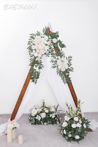 BASIMAN Artificial Wedding Arch Flowers Kit Pack of 3