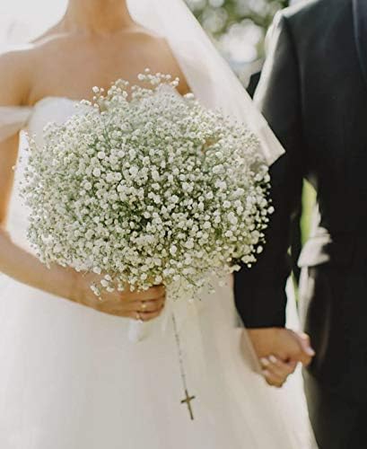 JIFTOK Artificial Babys Breath Flowers 24 Pcs White Wedding Decoration