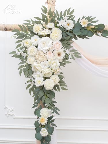 BMQDSM Deluxe Wedding Arch Flowers Set of 4 White