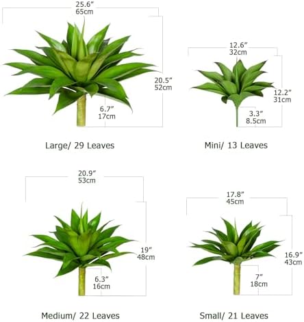 Artificial Agave Plants 2Pack 28 Inch UV Resistant