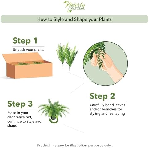 Nearly Natural 40 Inch Artificial Boston Fern Set of 2