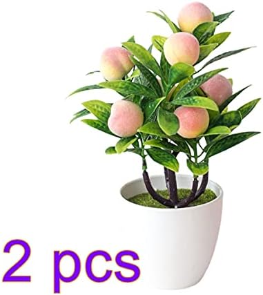 ASSR Artificial Potted Peach Tree Bonsai Set