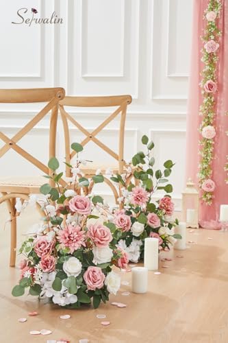 Serwalin Artificial Flowers Wedding Aisle Decor 2pcs