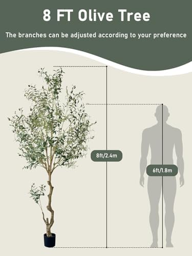 8FT Artificial Olive Tree with Realistic Fruits and Leaves
