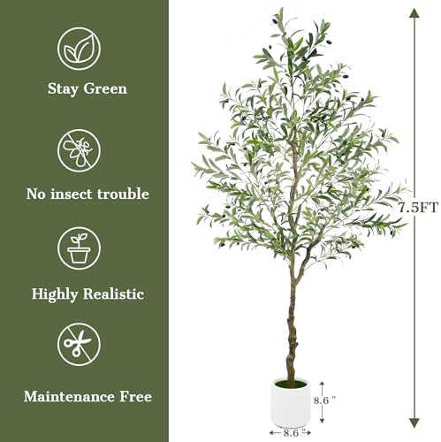 Tings Time 75ft Artificial Olive Tree with Potted Planter