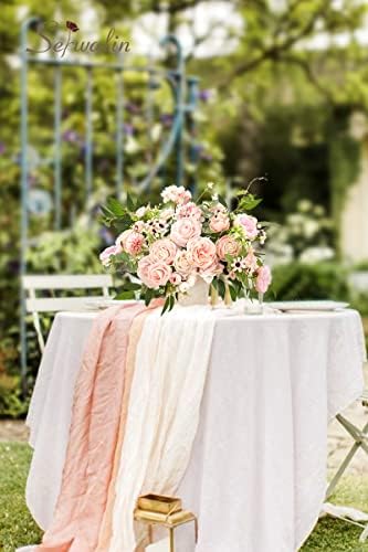 Serwalin Pink Wedding Artificial Flowers Silk Flowers Set