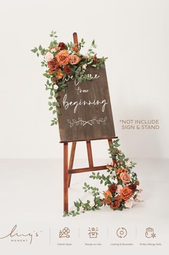 Lings Moment 2pcs Artificial Flower Garland for Wedding Decor
