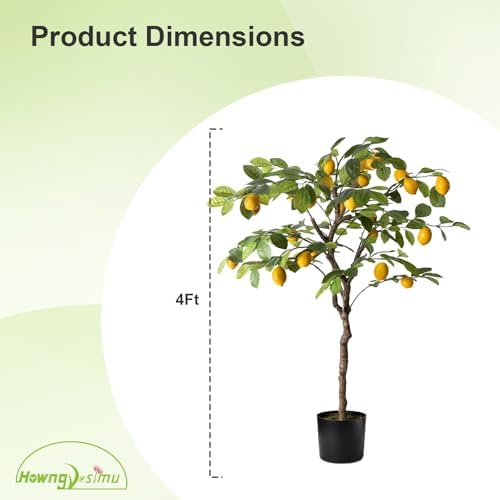 Realistic 4FT Artificial Lemon Tree with Pot