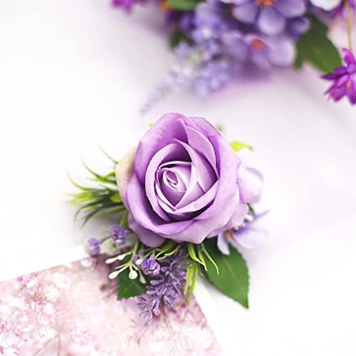 Floinla 1Pc Single Purple Lavender Boutonniere for Men Wedding Prom