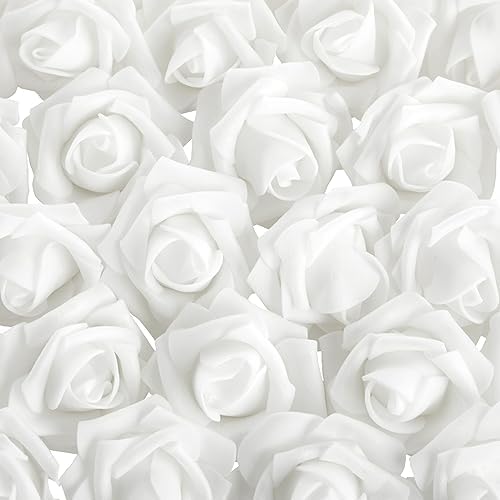 Bright Creations 200 Pack White Foam Roses for Decor