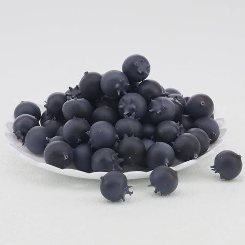 100Pcs Artificial Blueberries DIY Decor Fruit Display