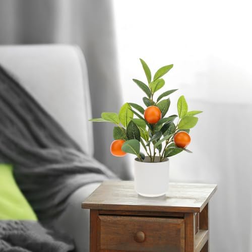 Woration Artificial Orange Tree 145 Inch Bonsai Pot