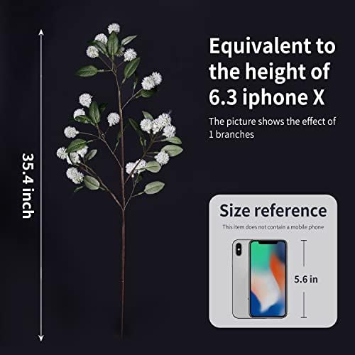 MelorcaGuilla Artificial Plants 4PCS 354 Inch Green Faux Branches for Vase