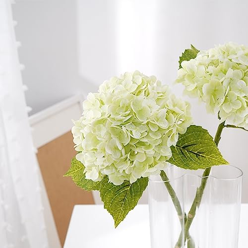 Waipfaru 21 Inch Real Touch Hydrangea Artificial Flowers with Long Stem and Leaves