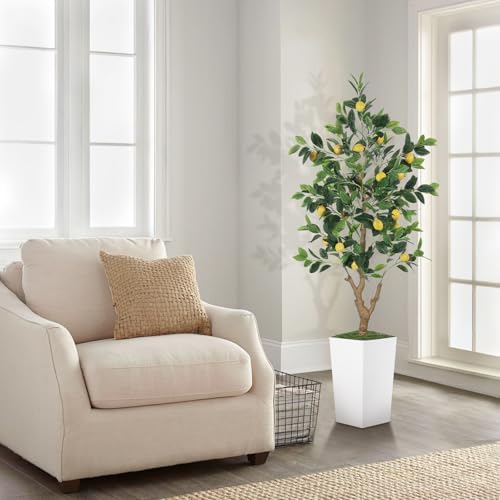5FT Artificial Lemon Tree with Pot - Tropical Decor