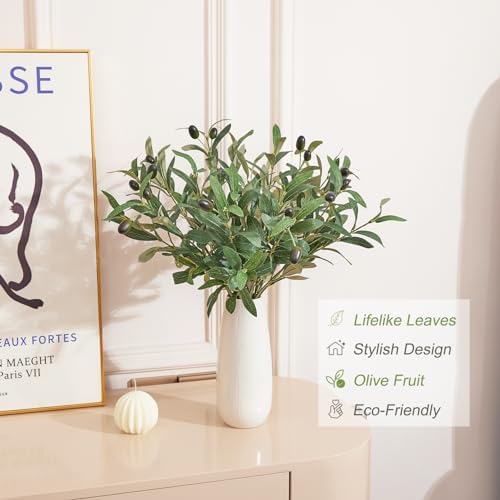 5PCS Artificial Olive Branches 18 Inch for Vase Decor
