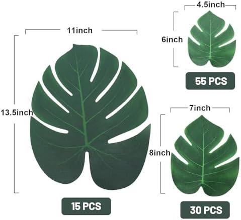 100Pcs Artificial Tropical Monstera Leaves for Home Decor