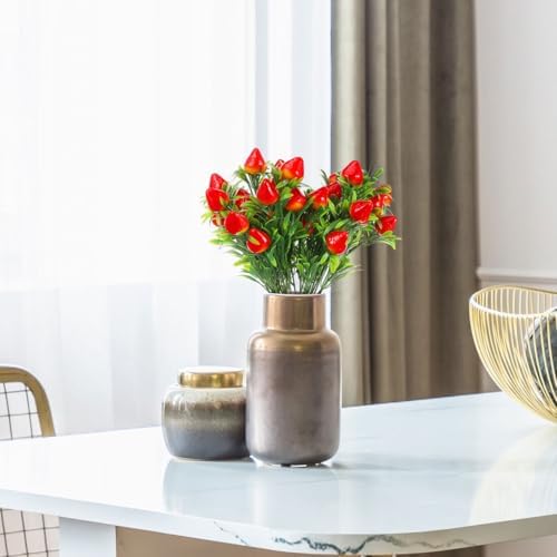 3PCS Fake Strawberry Plant for Home Party Decor Red
