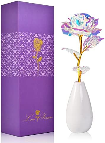 Artificial Rose Flowers with Ceramic Vase for Women