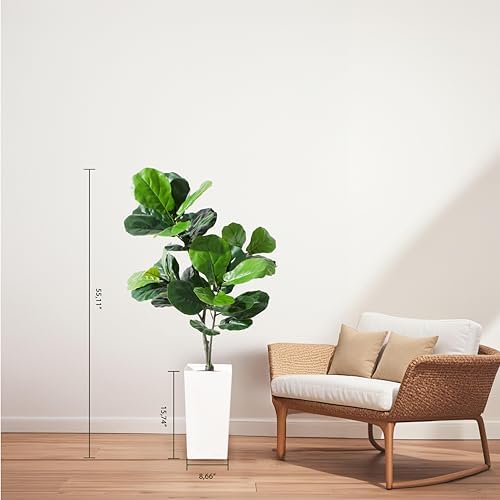 Artificial Fiddle Leaf Fig Tree 5FT Silk with White Planter