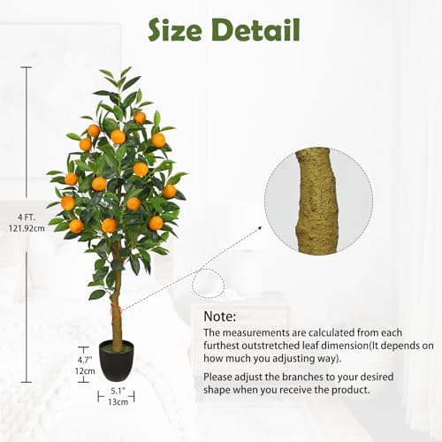 4ft Artificial Orange Tree with 14 Realistic Fruits