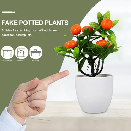 Cabilock Simulation Potted Fruit Tree Artificial Bonsai Decoration