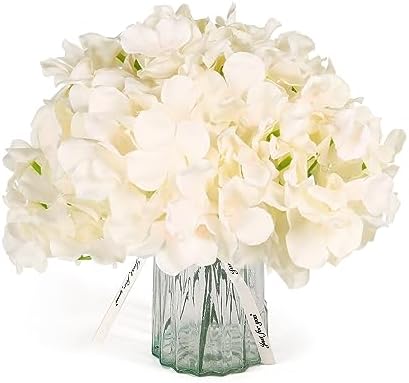 Auihiay 64pcs Champagne Artificial Hydrangeas with Stems
