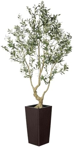 LYERSE Faux Olive Tree 7ft Artificial Indoor Decor