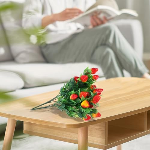 MAGICLULU 2pcs Artificial Strawberry Bouquets for Home Decor
