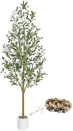 Artificial Olive Tree with White Planter Home Decor
