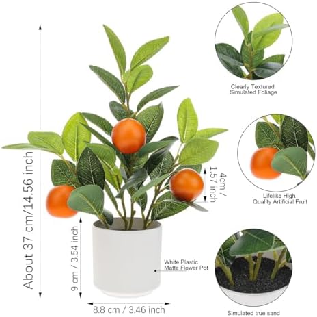 Woration Artificial Orange Tree 145 Inch Bonsai Pot