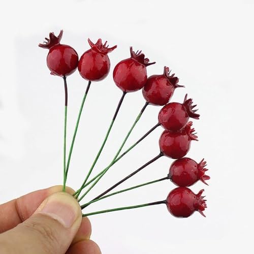 20Pcs Red Mini Pomegranate Artificial Decor