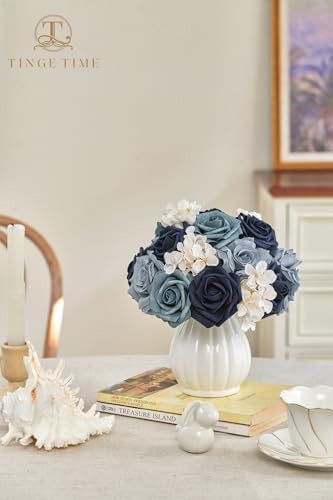 TINGE TIME Navy Blue Artificial Flowers Combo