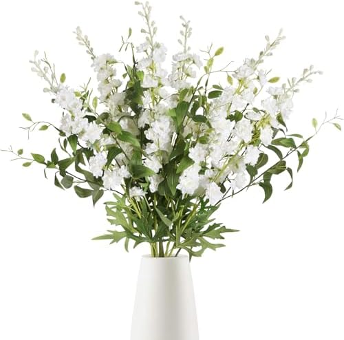 IPOPU Artificial Delphinium Flowers 9PCS for Wedding Home Decor