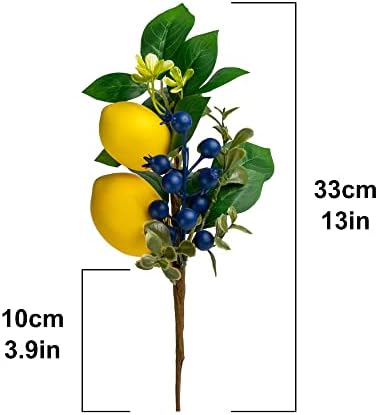 12 Inch Artificial Lemon Blueberry Branches Pack of 6