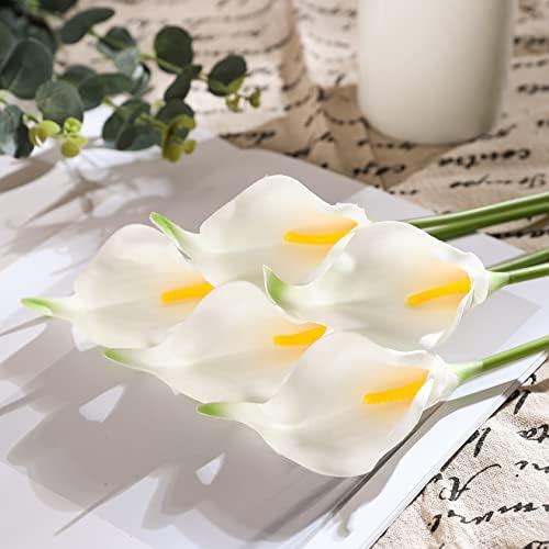 Duovlo 20pcs White Calla Lily Artificial Flower Bouquet