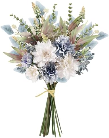 Blue White Artificial Flowers Bouquet for Home Wedding Decor
