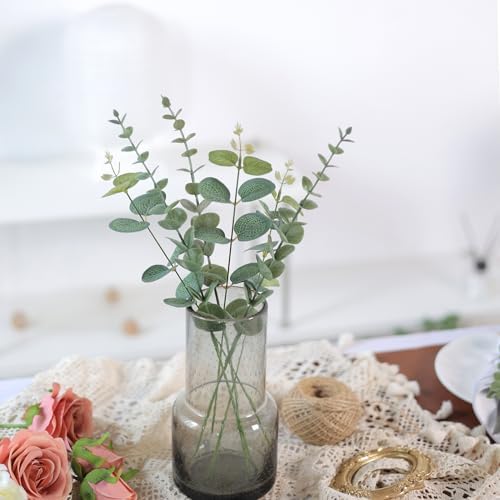 110 Pcs 7 Kinds Mixed Artificial Eucalyptus Stems and Flowers