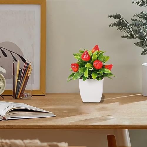 4 Piece Fake Potted Plants with Artificial Fruit and Greenery